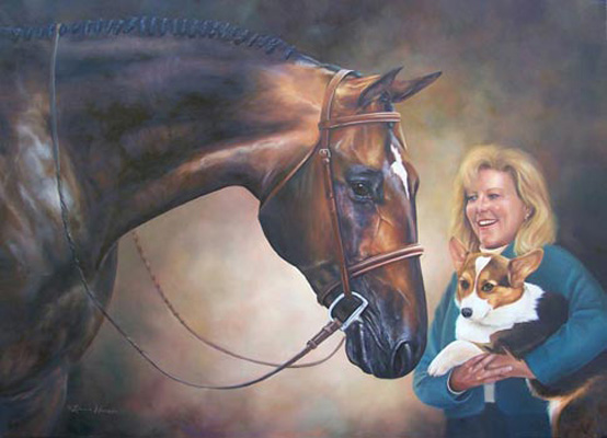 Oil Portrait of Equine Indian Artifacts and his owner Robin DeGraff