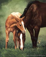 Equine Oil Painting Art of American Maid