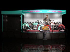 Maya 3D rendering of Fifties stage