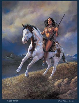 Oil Painting of Tasunke Witko, Crazy Horse