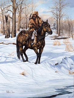 Wildnerness Gourmet, Oil Painting of Mountain Man